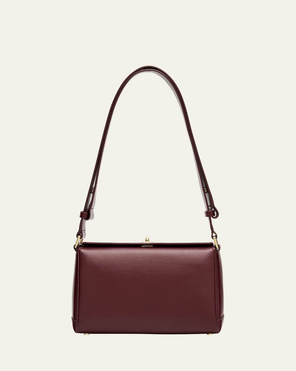 Small Folded Shoulder Bag in Vitello Leather